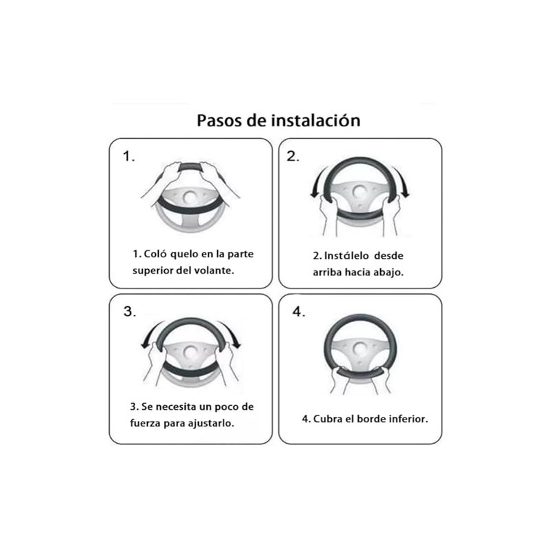 Universal Auto Funda para Volante de Coche con Cuero (14.5-15