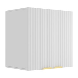 ChooChoo Bathroom Wall Cabinet, 2-Door Kitchen Wall Cabinet with Adjustable Shelf, Fluted Wall Mounted Storage Cupboard for Bathroom, Laundry Room, Entryway, Garage, White