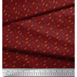 Soimoi Red Velvet Fabric Paper Clip Shirting Fabric Prints by Yard 58 Inch Wide