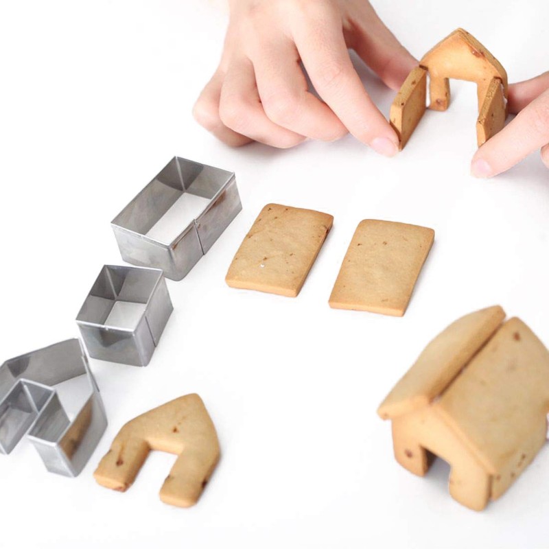 La Tartelette 3 Pcs Stainless Steel Christmas Mini House Mold