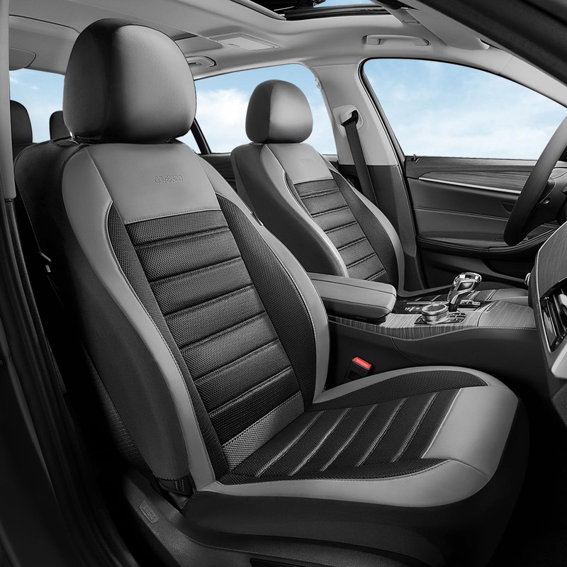 Car Seat Covers Full Set, Memory Foam Leather Car Seat