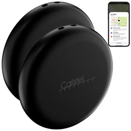 Callstel Schlüsselfinder: 2er-Set Mini-Schlüssel-/Gegenstandsfinder, AirTag-komp., MFi, schwarz (Schlüsselfinder, Bluetooth, Anti-Lost-Schlüsselfinder, GPS Tracker)