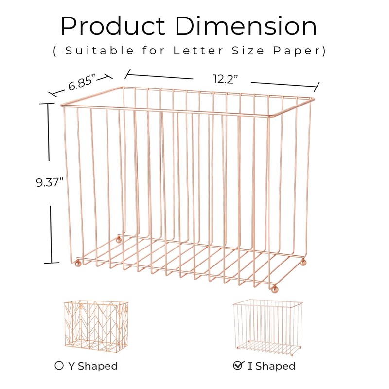 Y YOMA 1 Pack Rose Gold Desktop Hanging File Organizer