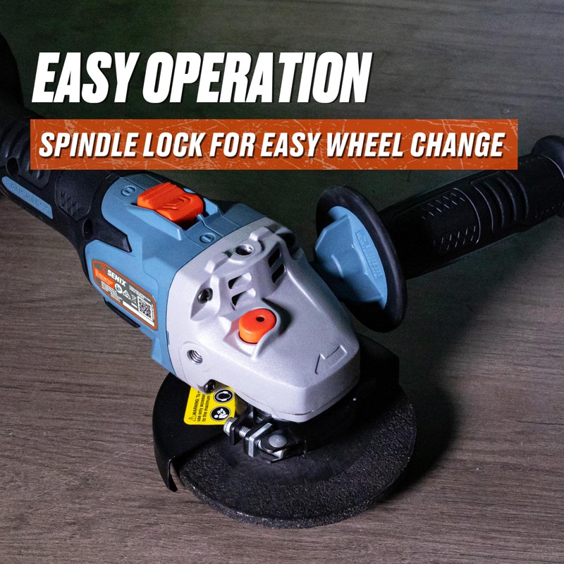SENIX PAX2125-M2-0 X2 20 Volt Max* 5-Inch Brushless Angle Grinder