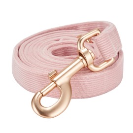 YUDOTE Corduroy Dog Leash 5 Ft Fog Small Medium Large Dogs Heavy Duty Pet Lead with Golden Metal Trigger Snap (Light Pink,Small)