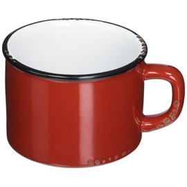 Abbott Collection Enamel Look Stoneware Cappucino Cup, Red