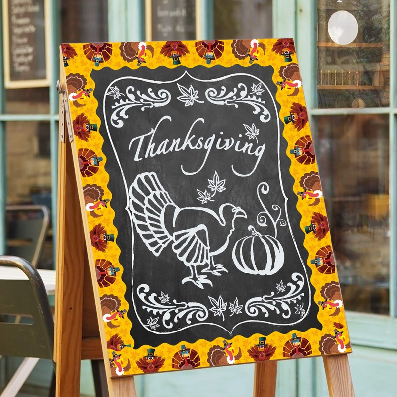 Thanksgiving Turkey Theme Bulletin Board Border Trim for Classroom Decoration