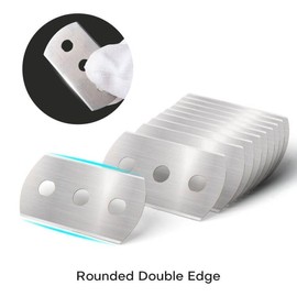 NEWISHTOOL 3-Hole Blades Film Slitting Blades 100 Pcs Replacement Blades for Back Paper Slitter Vinyl Cutter Safety Knife