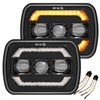 Sinoparcel Upgraded 5x7 7x6 Headlights with DRL/Turn Signal,H6054 6054 LED