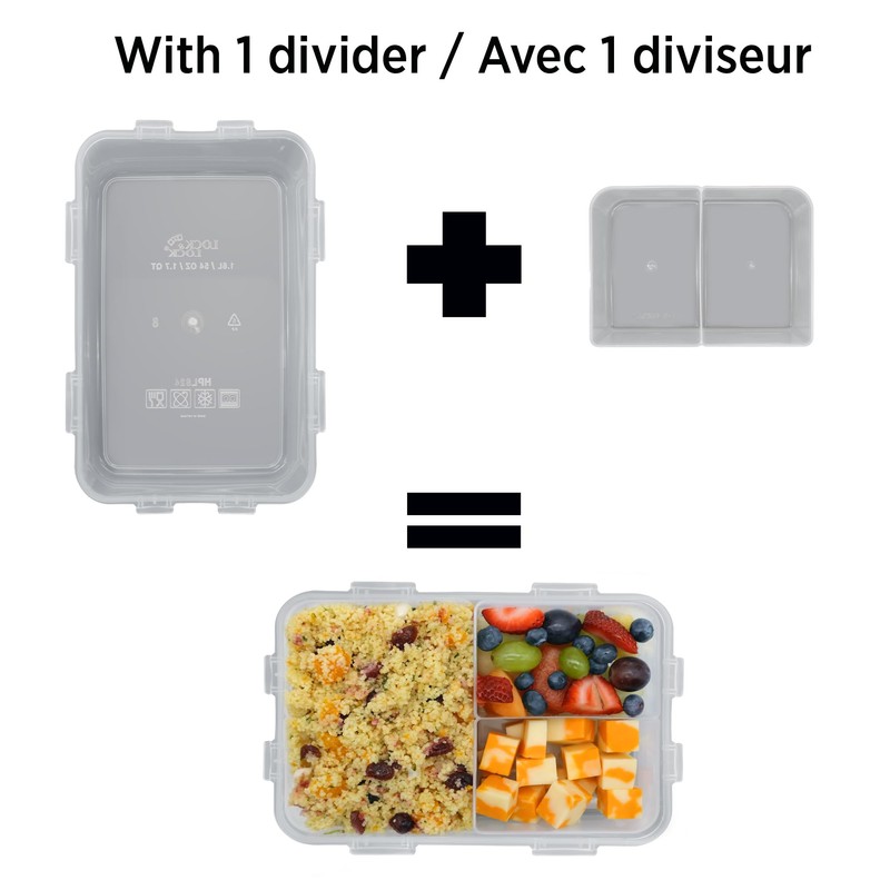 Starfrit LocknLock Plastic Divided Lunch Container - Removable Divider -