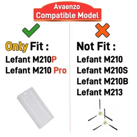 M210 Pro Filters Piezas de repuesto solo compatibles con Lefant M210P M210 Pro Filters Cepillos laterales