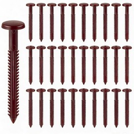 30Pcs 3 Inch Vinyl Shutter Fasteners, Window Shutter Panel Pegs Shutter Screws Lok Pins Plastic Shutter Spike Anchors for Installing Decorative Exterior Wood Aluminum Vinyl Shutter (Burgundy Red)