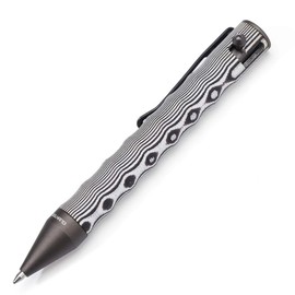 Cool Hand 4.37in EDC Micarta Bolt Action Tactical Pen, Ergonomic Grip, White
