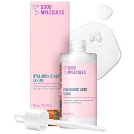 Good Molecules Hyaluronic Acid Serum 75ml - Deep Hydration for Dry Skin, Non-greasy Formula to Moisturize, Plump, Firm, and Smooth for Youthful Skin  