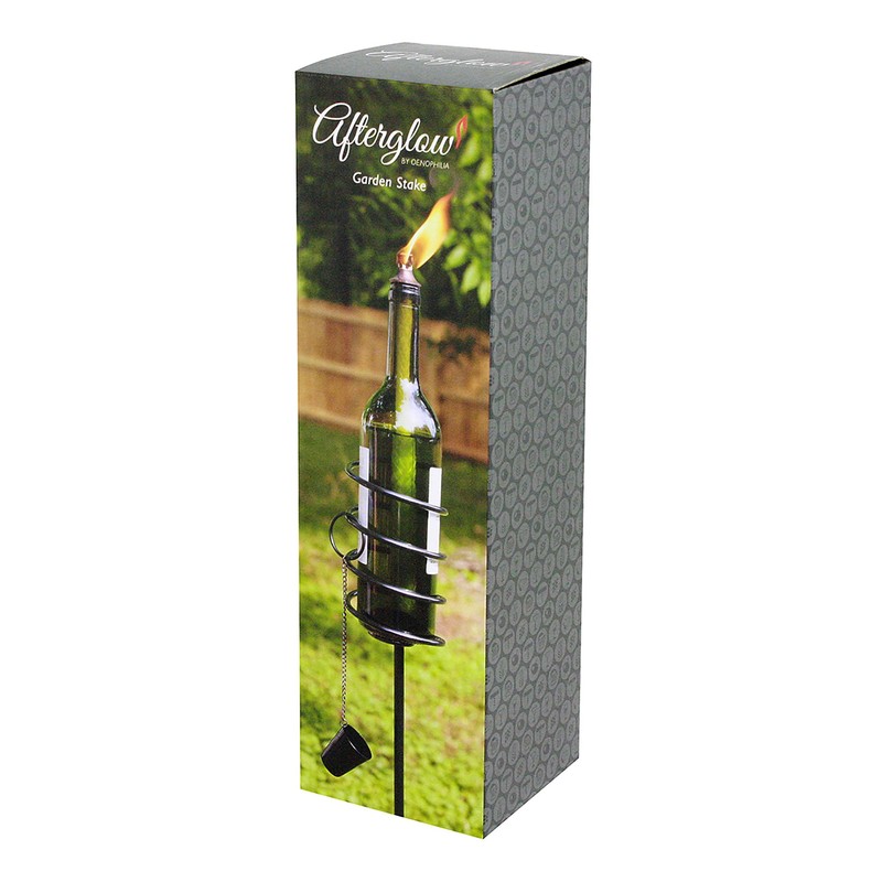 Oenophilia Afterglow Garden Stake Wine Bottle Wick Candle Holder -