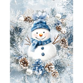 JOASURA Christmas Diamond Art Kits for Adults,DIY Snowman Diamond Painting Round Full Drill 12x16in,5D Diamond Dots Art for Beginning Xmas Home Wall Decor