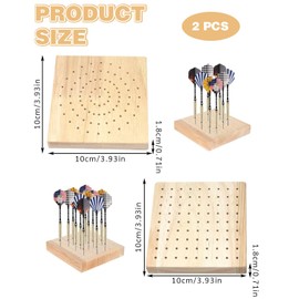 CULEB 2 Stück Darthalter aus Holz,2 Stile Dartpfeile Halterung,Dart Aufbewahrung,Dart-Zielständer Holz für die Lagerung von Steeldart und Softdarts Verschiedener Arten