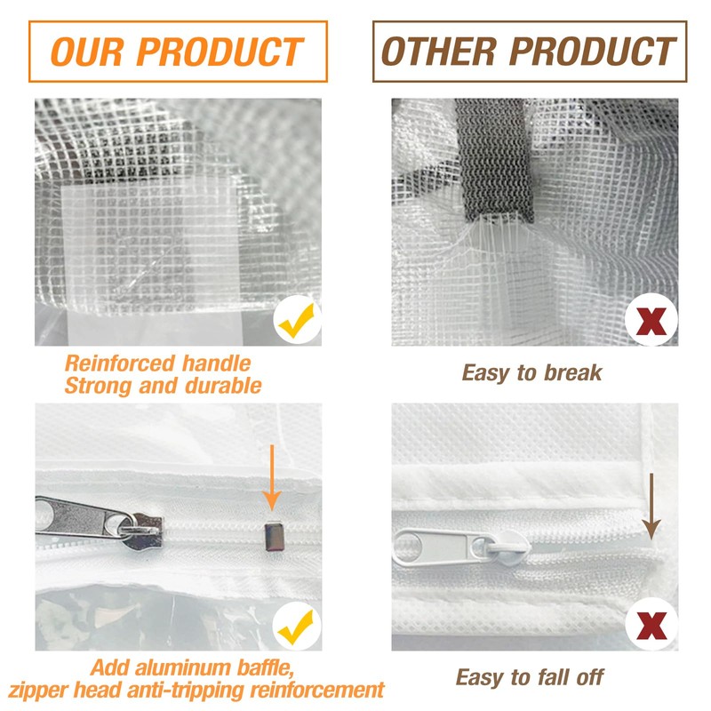 80L Clothes Storage Bags, 4 Pack Large Clear Capacity Clothes