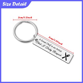 6Pcs Chef Gifts Keychain Inspirational Gift for Cooks Baking Themed Gifts for Baker Cooks Funny Cooking Lover Gift Culinary School Graduation Present for Women Men Christmas Birthday Keyring