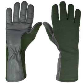 Knit Outdoor Nomex Flight Gloves – Fire-Resistant Leather Work Gloves for Pilots, Driving, Tactical & Outdoor Uses (Green, 7)