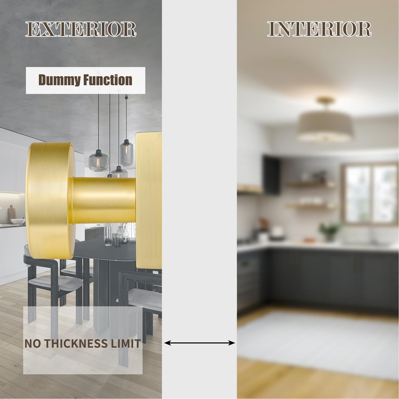 newliplace 4 Pack Gold Dummy Door Knobs Interior, Brushed Brass