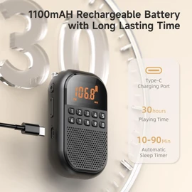UMUTOO Portable Radio AM FM with Bluetooth, Pocket Radio Rechargeable