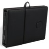 vidaXL Black Foldable Massage Table - Portable and Adjustable 4-Zones