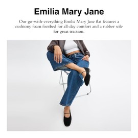 COACH Women's Emilia Mary Jane Flat, Black Velvet, 7.5