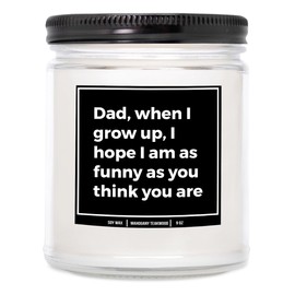 You Nique Designs Dad Birthday Gift from Son, Daughter - Funny Dad Candle Fathers Day from Daughter Son, Kids, Cool Presents, Ideas for Daddy, Natural White Soy Wax, 9 Oz (Eucalyptus & Spearmint)