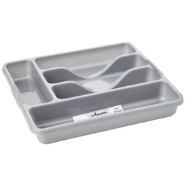 Wham Silver 5 Compartment Plastic Cutlery Holder Tray Drawer Organiser Rack