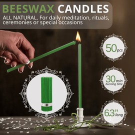 Danilovo Smudging Kit – 5 Palo Santo Sticks, 1 White Sage Smudge Stick, 50 Beeswax Taper Candles & Ceramic Candle Holder Set for Meditation, Cleansing, and Spiritual Practices