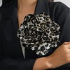 Satin Fabric Rose Flower Brooches Dainty Leopard print Dyed Large