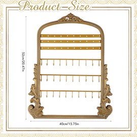 Wonderjune 20x15in Large Hanging Jewelry Organizer, Vintage Earring Holder