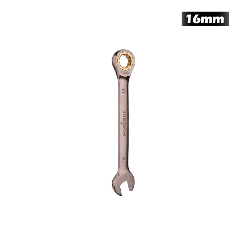 HORUSDY Ratchet Spanner, 16MM Metric Wrench Ratcheting Combination Wrenches 72-Teeth,