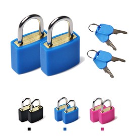Pack of 2 Suitcase Lock with Key, Blue Luggage Locks, Small Lock Security Lock, Colourful Mini Lock with Key for Travel Suitcase, Bag, Drawer, Fitness Cabinet