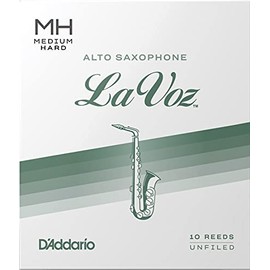 D'Addario La Voz Alto Sax Reeds - Alto Saxophone Reeds - RJC10MH - Unfiled Cut - Medium-Hard - 10-Pack