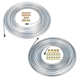 munirater 25 Ft. of 3/16 and 1/4 Galvanized Steel Brake Line Kit with 16 & 16 Fittings