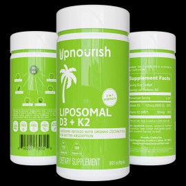 Liposomal - Vitamin D3 5000 IU K2 MK7 100 mcg, Vit D and K Supplement 365 softgels