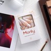 Morily 24pcs Fake Nails Nude White Ombre Ballerina Long Coffin