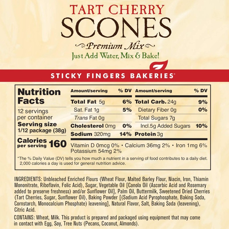 English Scone Mix, Tart Cherries by Sticky Fingers Bakeries –