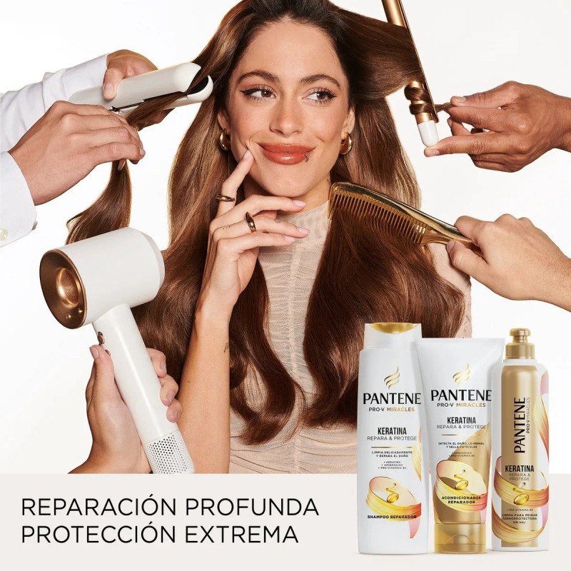 Crema para peinar termoprotectora Pantene Keratina con Pro Vitamina B5