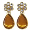 Aheli Pearl Mala Collar de oro con pendientes para mujeres