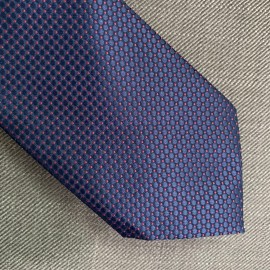 Club Room Men's Classic Neck Tie Navy Blue/Red Grid MSRP $55