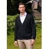 Kallspin Men's Wool Blend V-Neck Cardigan with Button Closure and