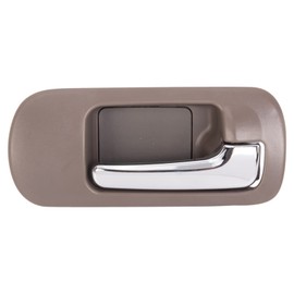 TRQ Front Right Interior Door Handle Chrome & Taupe Passenger Side Compatible with 2001-2005 Honda Civic
