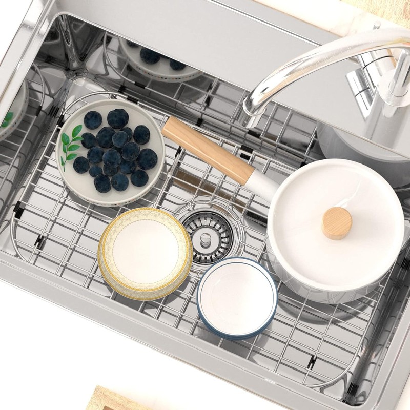 Large Sink Rack,Sink Protector for Kitchen Sink,26" X 14",Stainless Steel