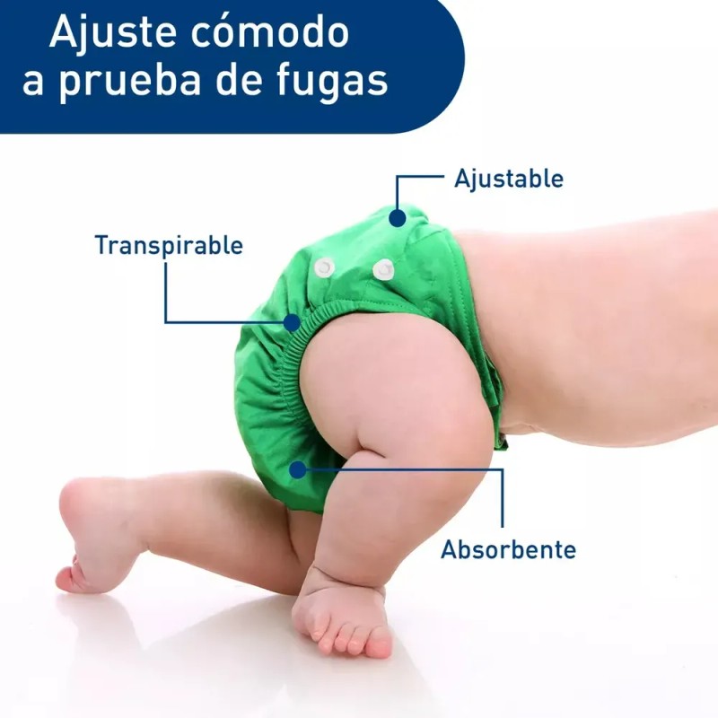 Pañales Ecológicos Paquete 12 Reutilizables + 12 Insertos