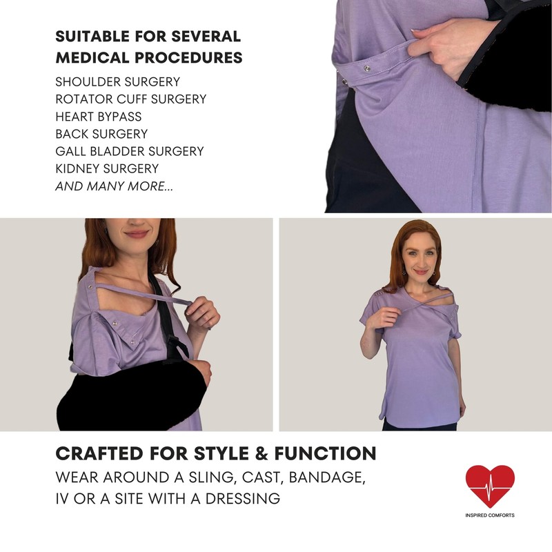Womens Post Surgery Shirt (Lavender, 2XL)