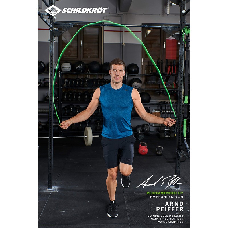 Schildkröt Corda per Saltare Speed ​​Rope, Verde/Nero, in Scatola Rotante