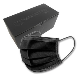 Santek Non-woven Mask, Pack of 50, Disposable, Large, Hard to Hurt Your Ears, UPF 50+, 99.9% UV Light Shielding Rate, 99.9% VFE, 99.9% BFE, 99.8% PFE, Pollen, Dust (Black, 50 Masks)